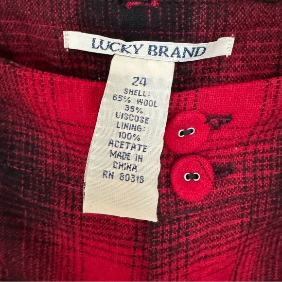 Lucky Brand Red Plaid Wool Cuffed Shorts - Picture 4 of 9